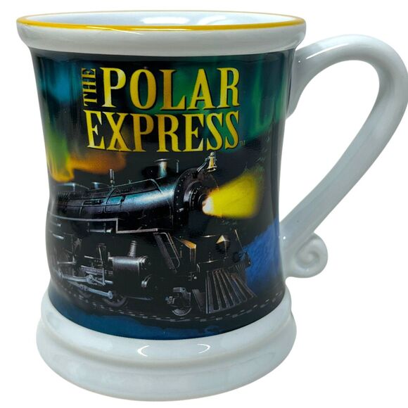 2023 Polar Express Ceramic Warner Bros Embossed 3D Christmas Coffee Hot Coco Mug - Picture 1 of 10